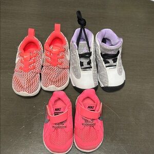 Nike Kids Pink and Jordan 13 Gray Shoes Set